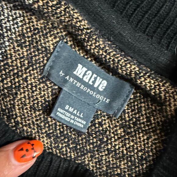 ANTHROPOLOGIE MAEVE ELLINOR SHORT SLEEVE SWEATER BOHO AZTEC ANIMAL PRINT SIZE S - Picture 5 of 7